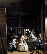 VELAZQUEZ, Diego Rodriguez de Silva y Las Meninas or The Family of Philip IV oil painting on canvas